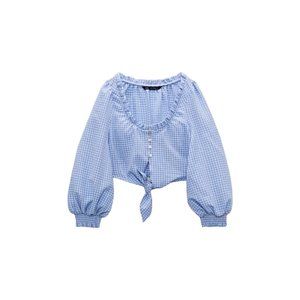 Zara Gingham Seersucker Cropped Top